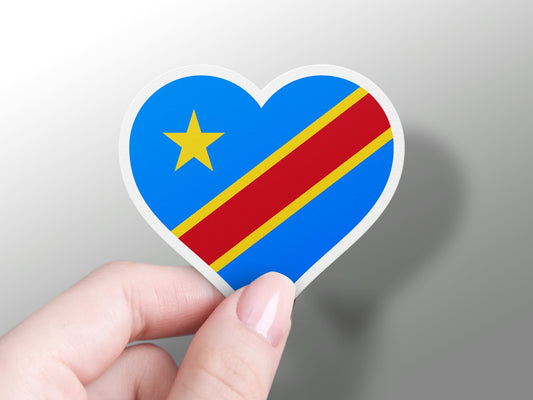 Heart Republic of the Congo Flag Sticker