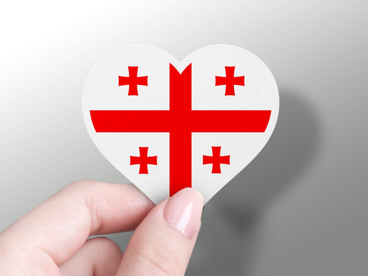 Heart Georgia Flag Sticker