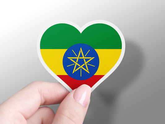 Heart Ethiopia Flag Sticker