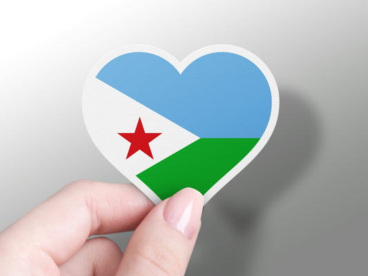 Heart Djibouti Flag Sticker