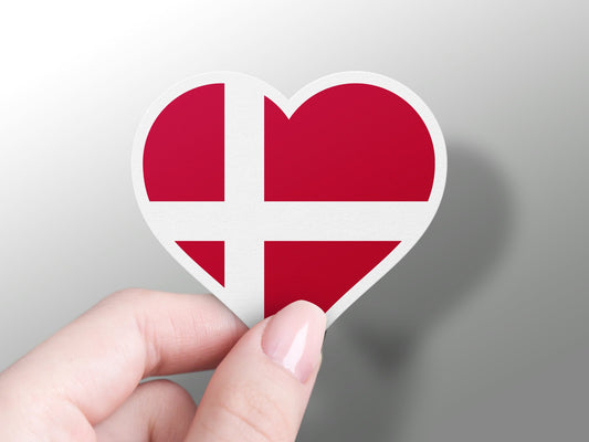 Heart Denmark Flag Sticker