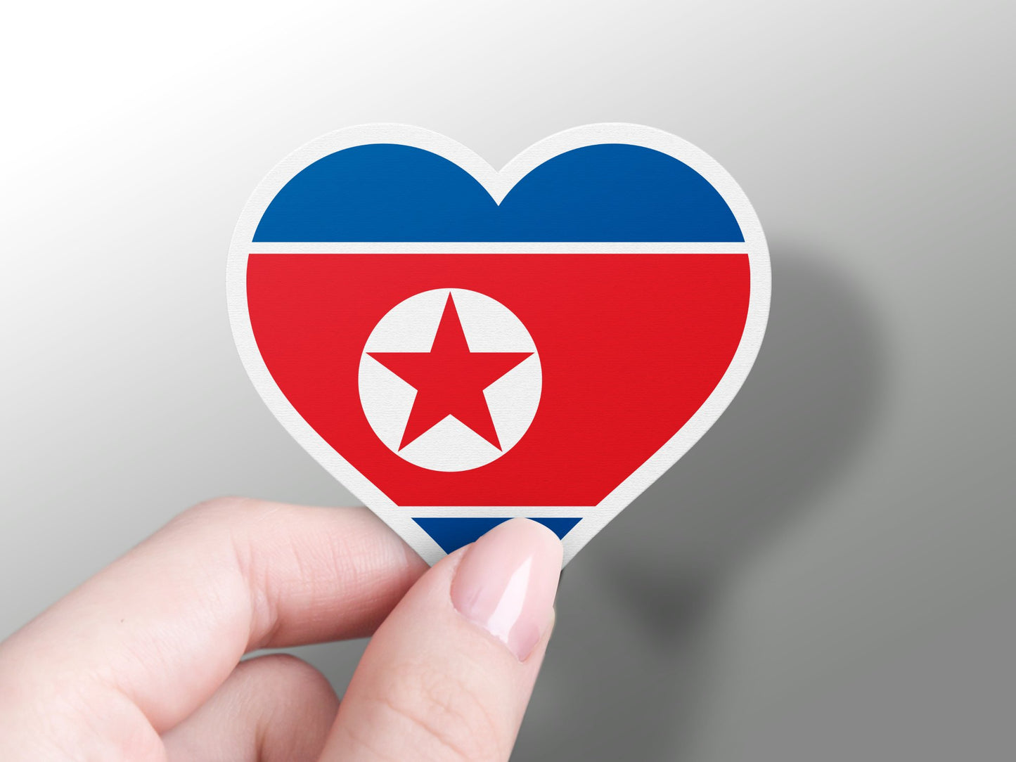 Heart North Korea Flag Sticker