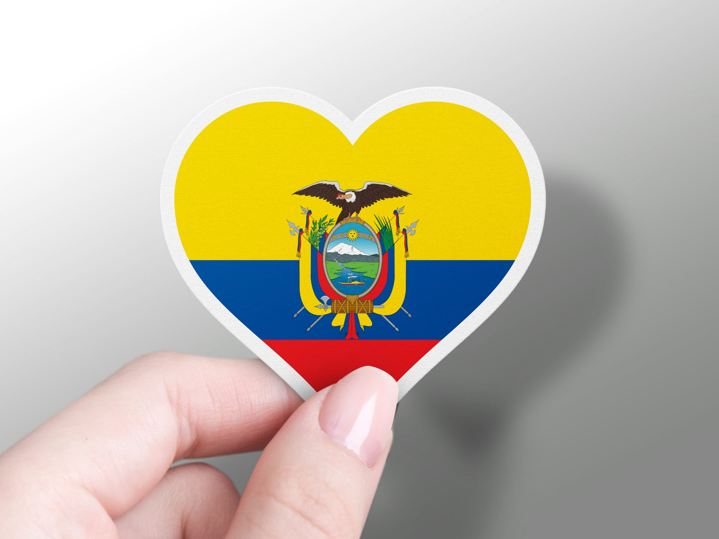 Heart Ecuador Flag Sticker