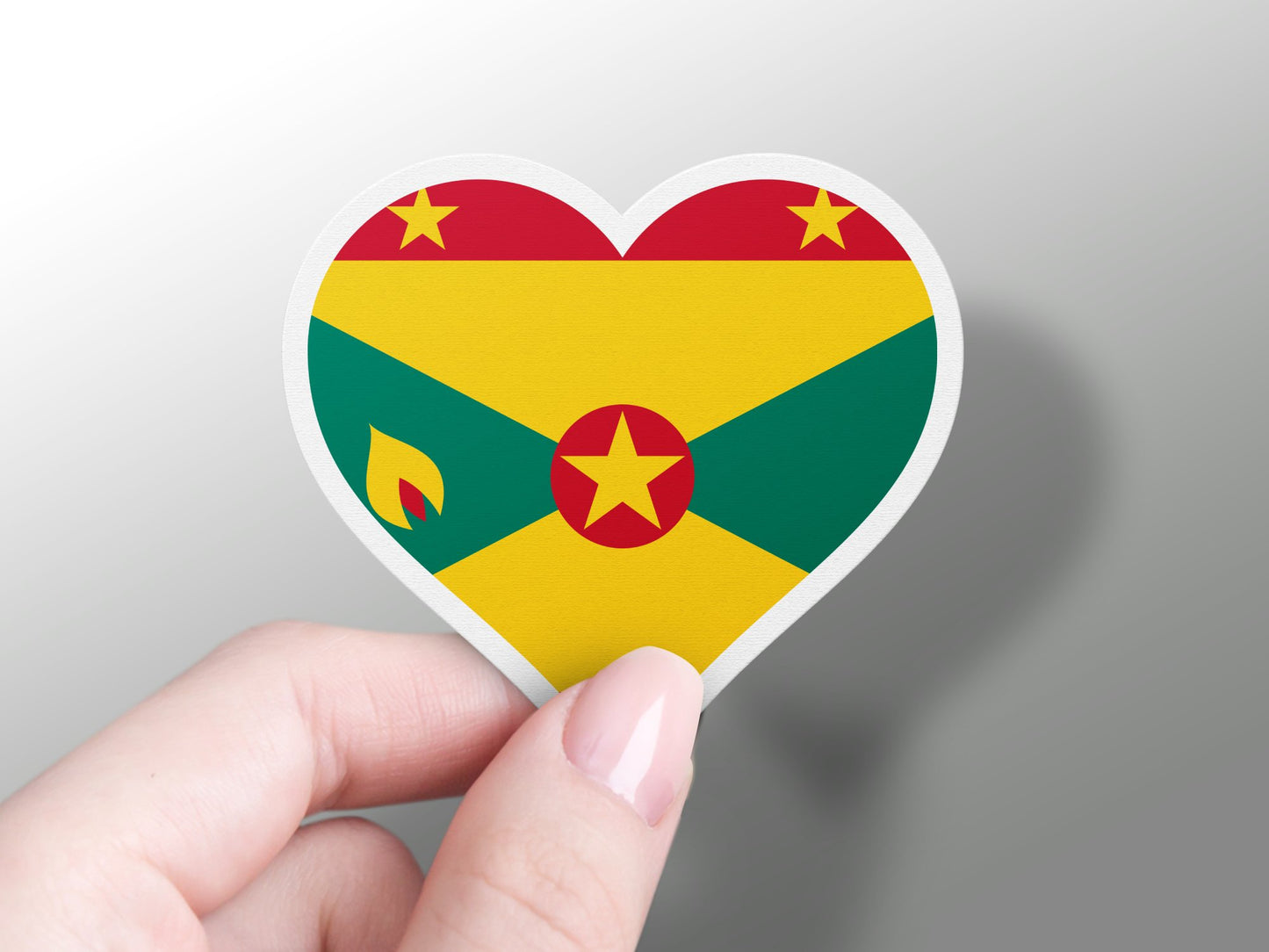 Heart Grenada Flag Sticker