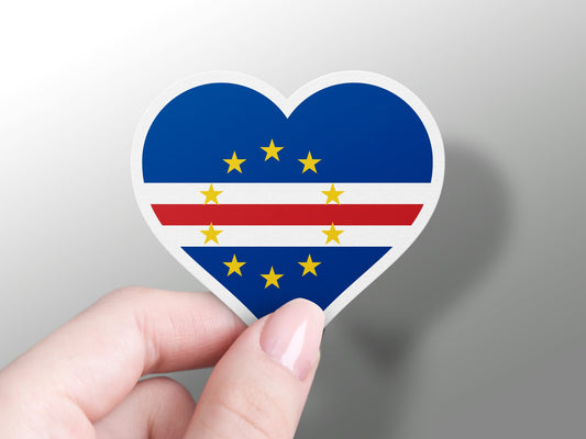 Heart Cape Verde Flag Sticker