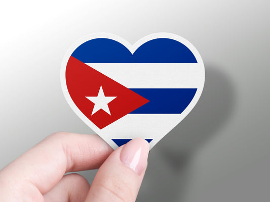 Heart Cuba Flag Sticker