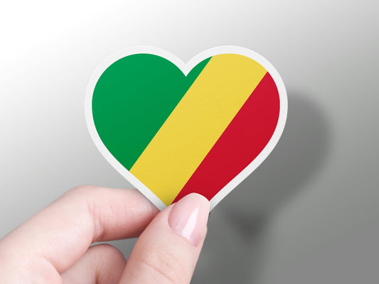 Heart Republic of the Congo Flag Sticker