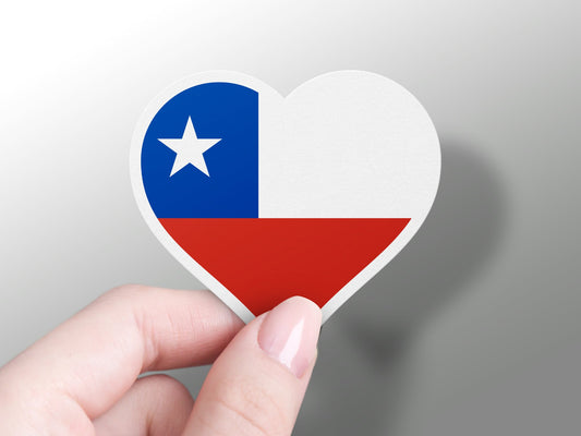 Heart Chile Flag Sticker