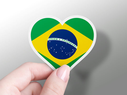 Heart Brazil Flag Sticker