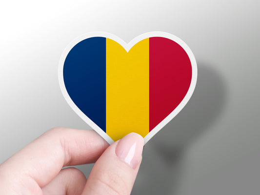 Heart Romania Flag Sticker