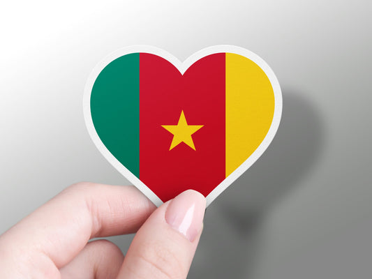 Heart Cameroon Flag Sticker