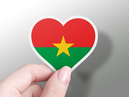 Heart Burkina Faso Flag Sticker