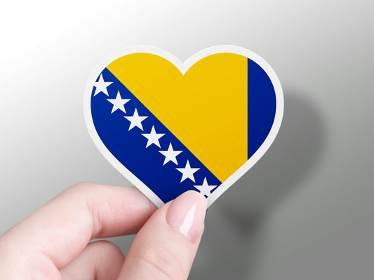 Heart Bosnia and Herzegovina Flag Sticker