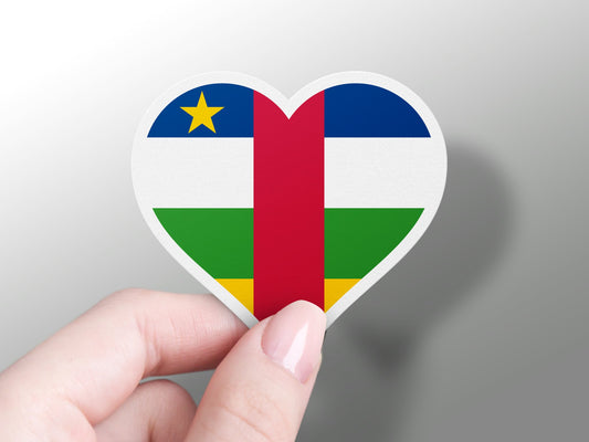 Heart Central African Republic Flag Sticker