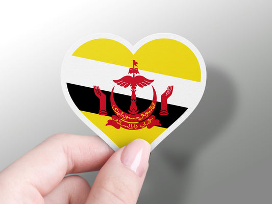 Heart Brunei Flag Sticker