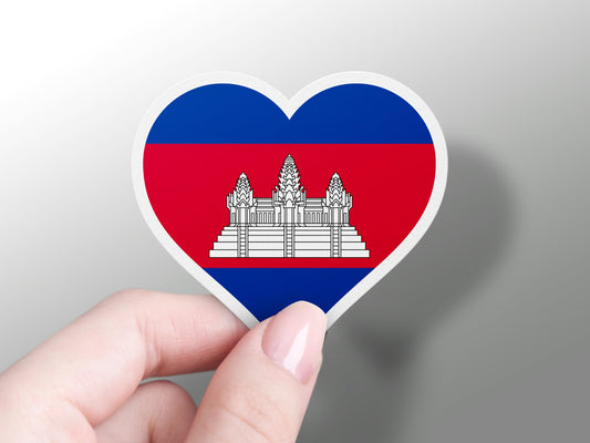 Heart Cambodia Flag Sticker