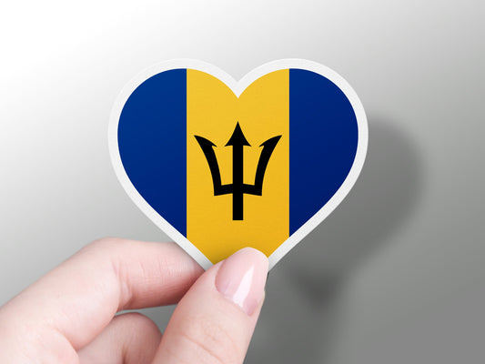 Heart Barbados Flag Sticker