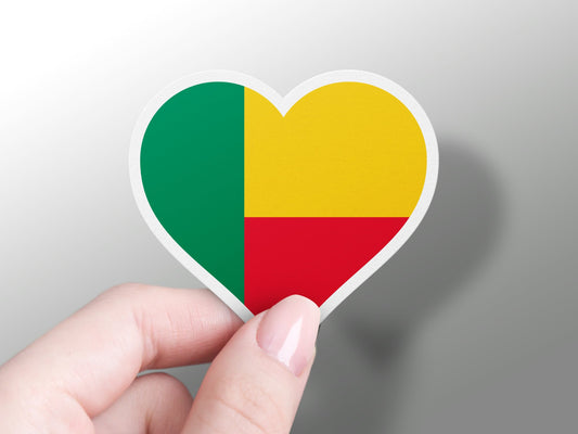 Heart Benin Flag Sticker