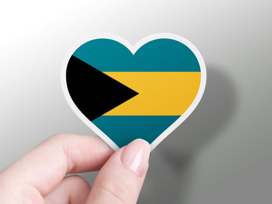 Heart Bahamas Flag Sticker