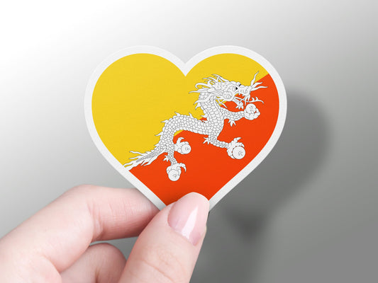 Heart Bhutan Flag Sticker