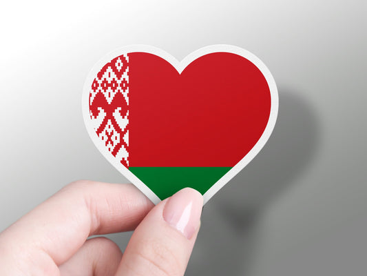 Heart Belarus Flag Sticker