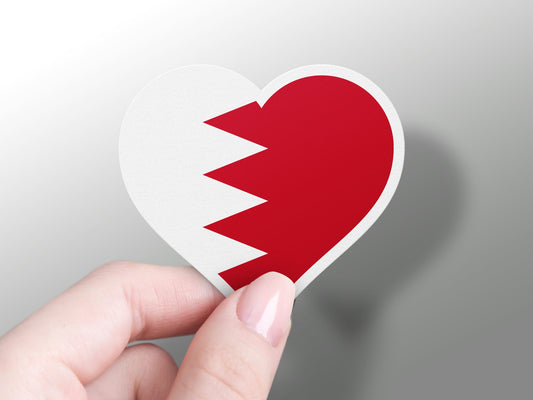 Heart Bahrain Flag Sticker