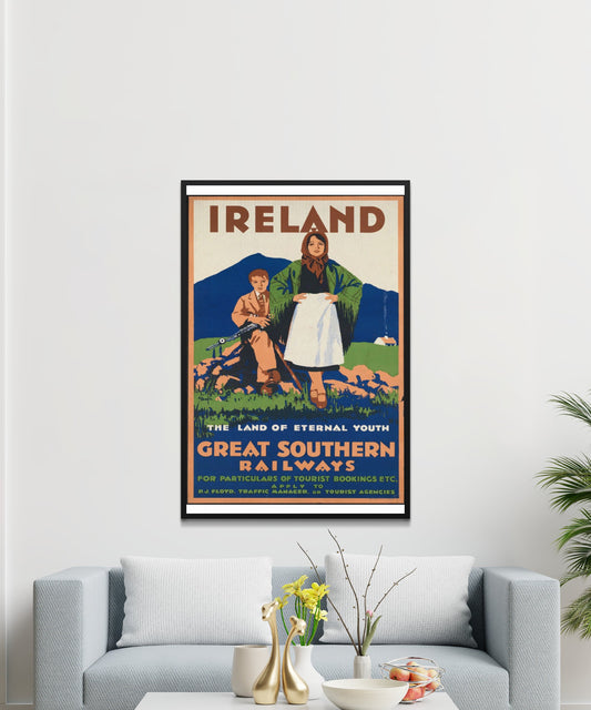Vintage Ireland Travel Poster - Matte Paper