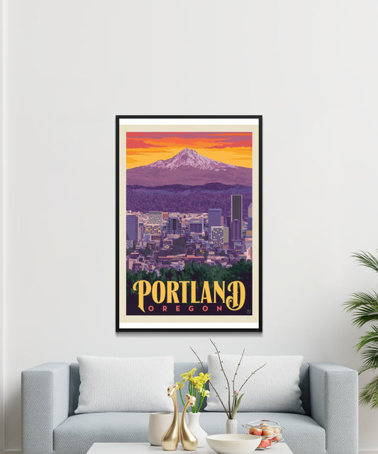 Vintage Portland Travel Poster - Matte Paper