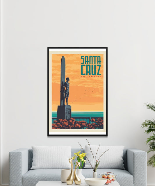 Vintage Santa Cruz Travel Poster - Matte Paper