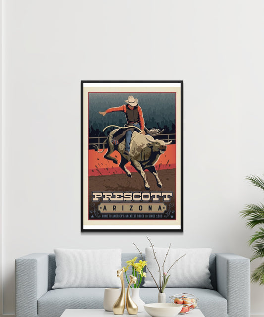 Vintage Prescott Travel Poster - Matte Paper