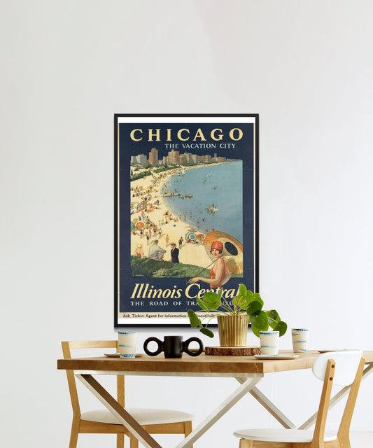 Vintage Chicago Travel Poster - Matte Paper
