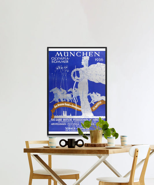 Vintage München 1936 Travel Poster - Matte Paper