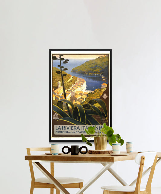 Vintage Riviera Italienne Travel Poster - Matte Paper