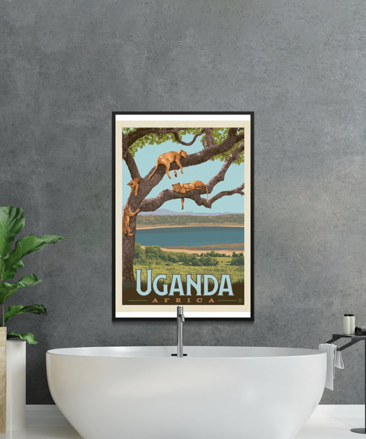 Vintage Uganda Travel Poster - Matte Paper