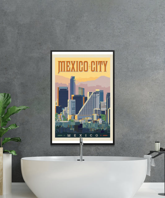 Vintage Mexico City Travel Poster - Matte Paper