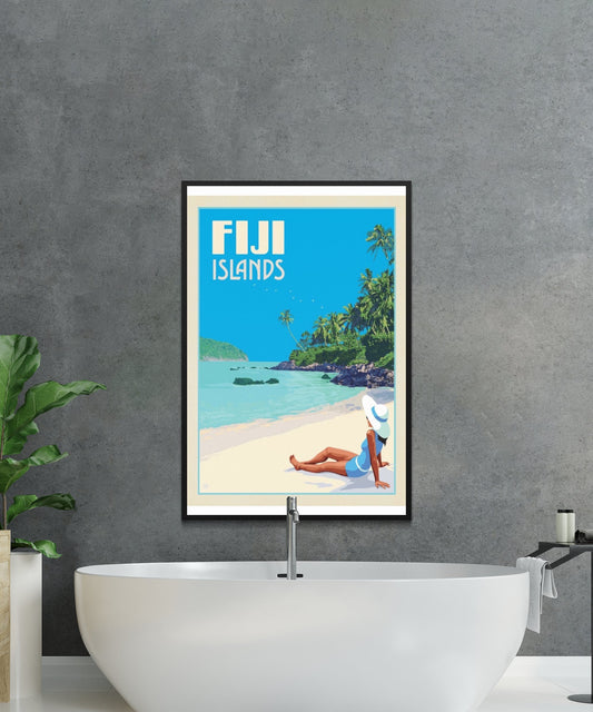 Vintage Fiji Island Travel Poster - Matte Paper
