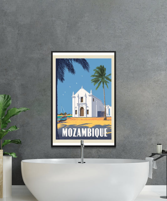 Vintage Mozambique Travel Poster - Matte Paper