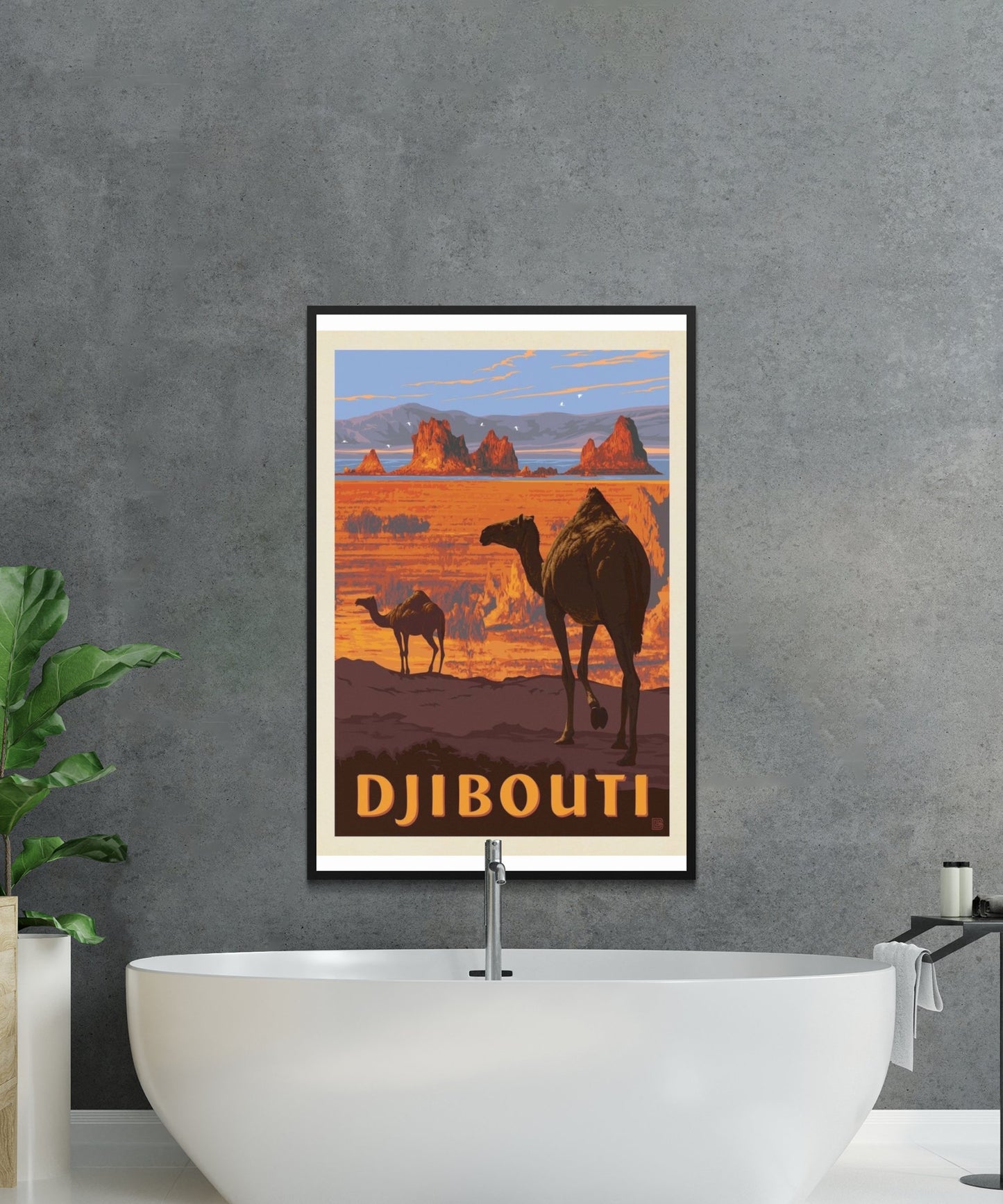 Vintage Djibouti Travel Poster - Matte Paper