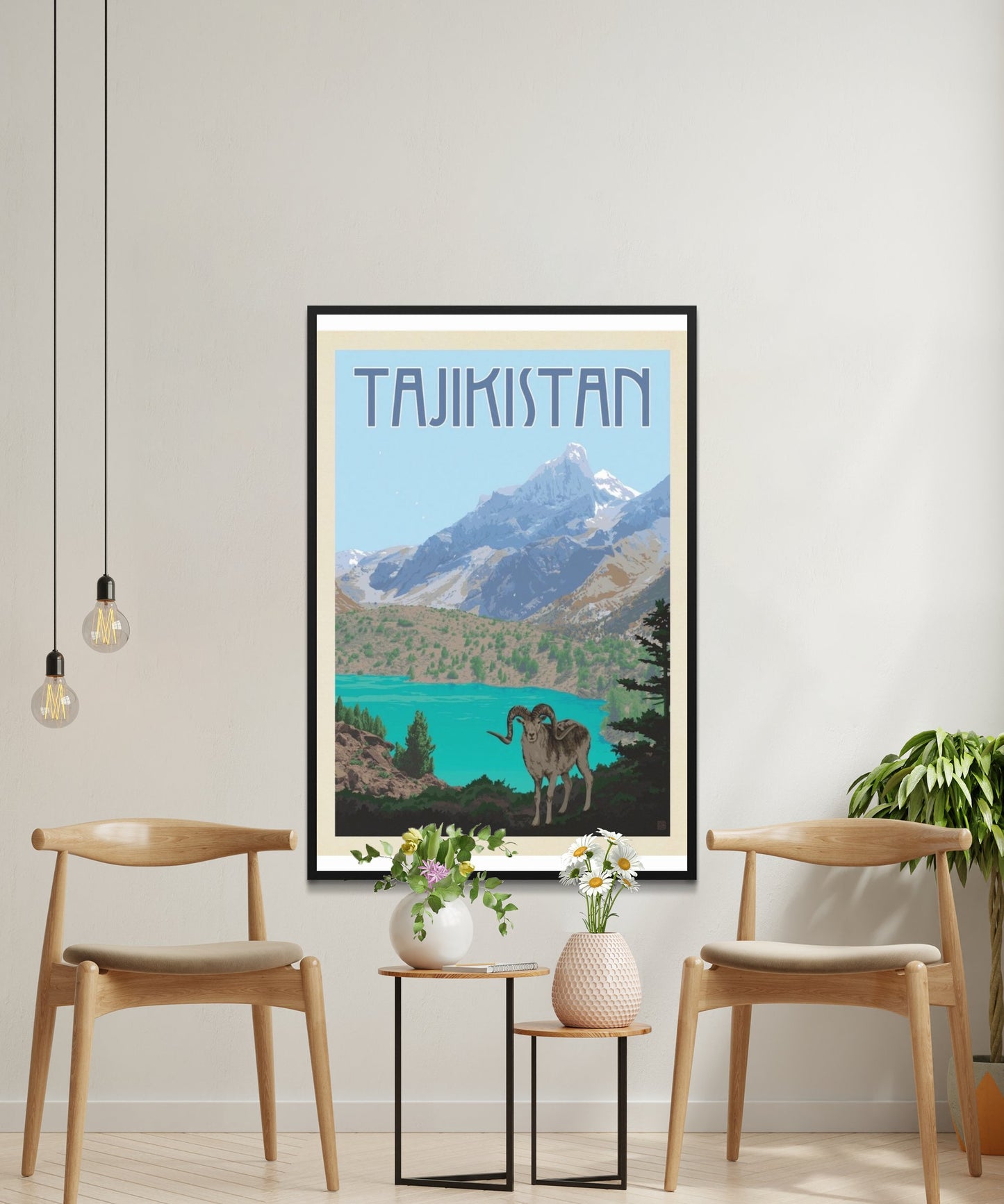 Vintage Tajikistan Travel Poster - Matte Paper