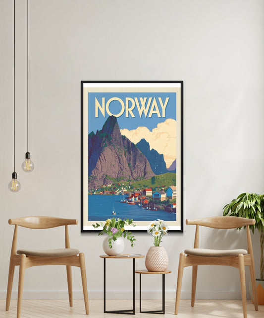 Vintage Norway Travel Poster - Matte Paper