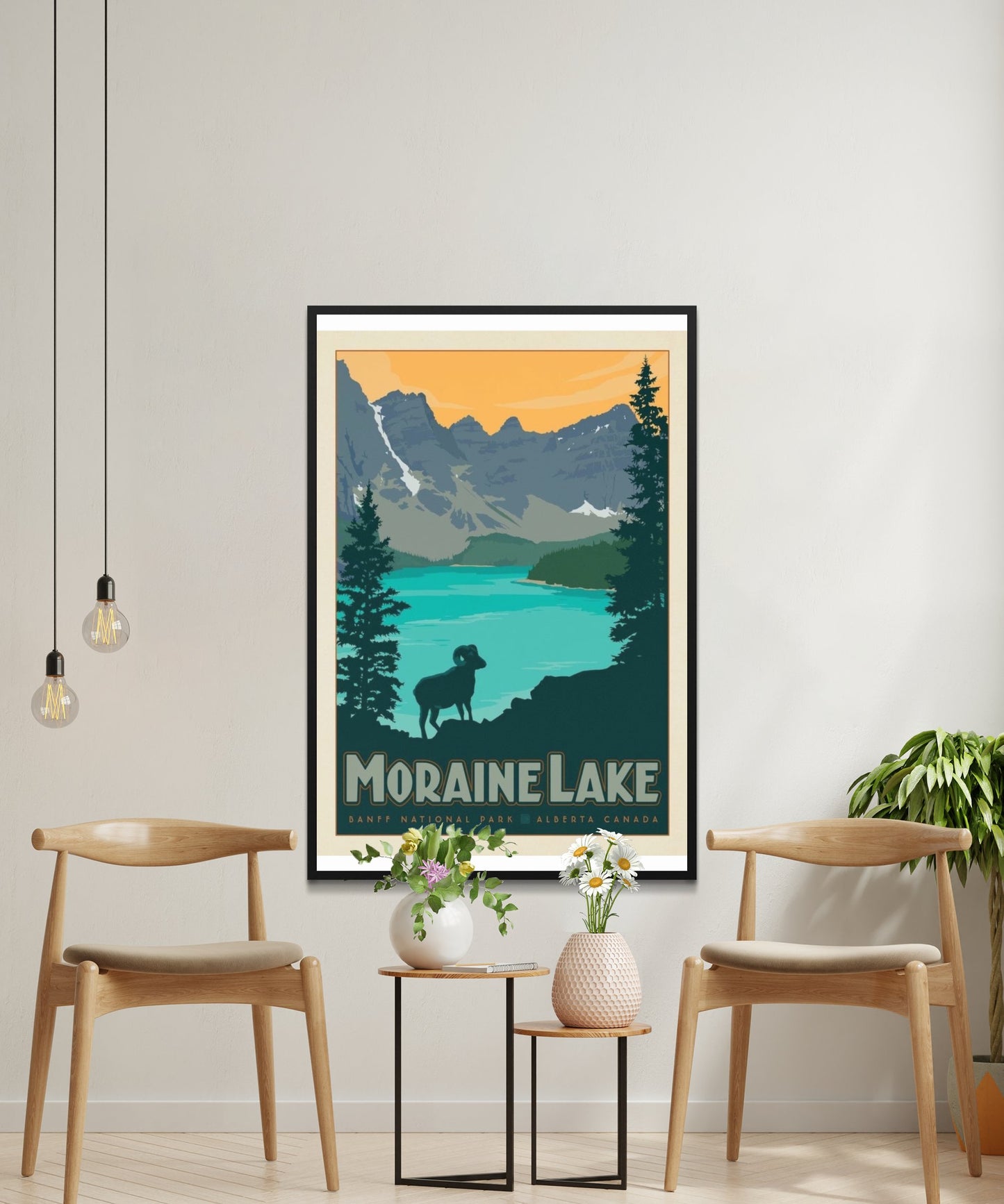 Vintage Moraine Lake Travel Poster - Matte Paper