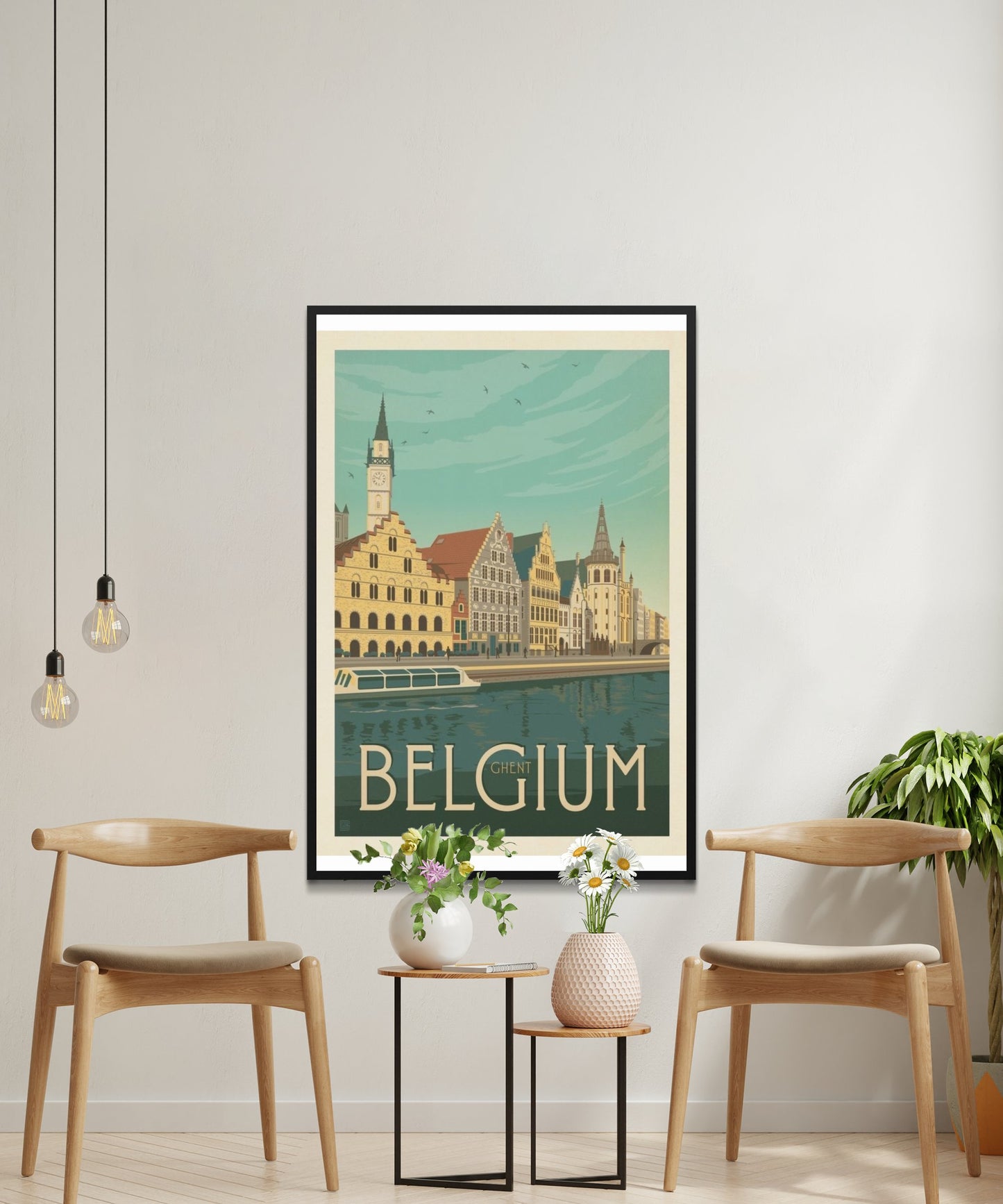 Vintage Belgium Travel Poster - Matte Paper