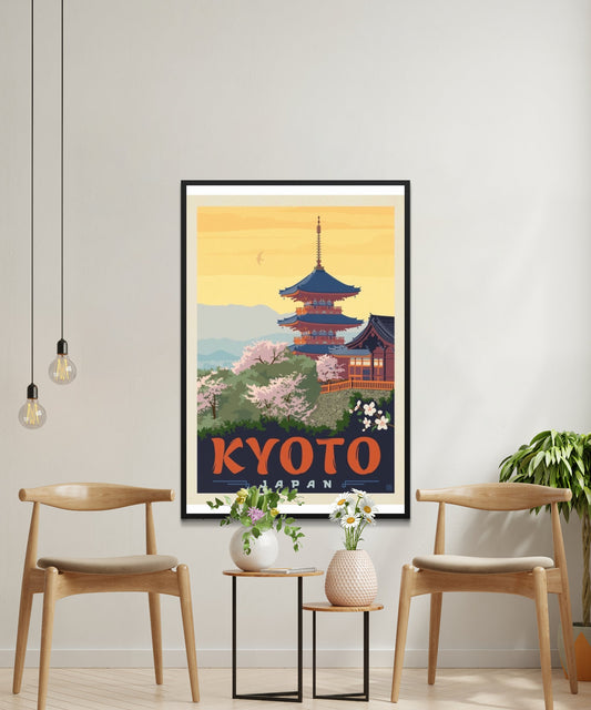 Vintage Kyoto Travel Poster - Matte Paper