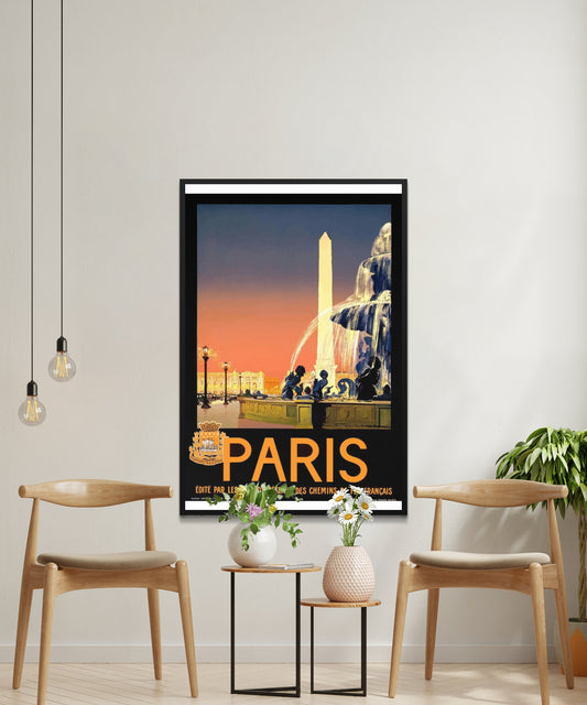 Vintage Paris Travel Poster - Matte Paper