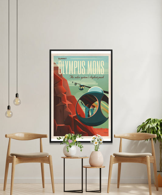 Vintage Olympus Mons Travel Poster - Matte Paper