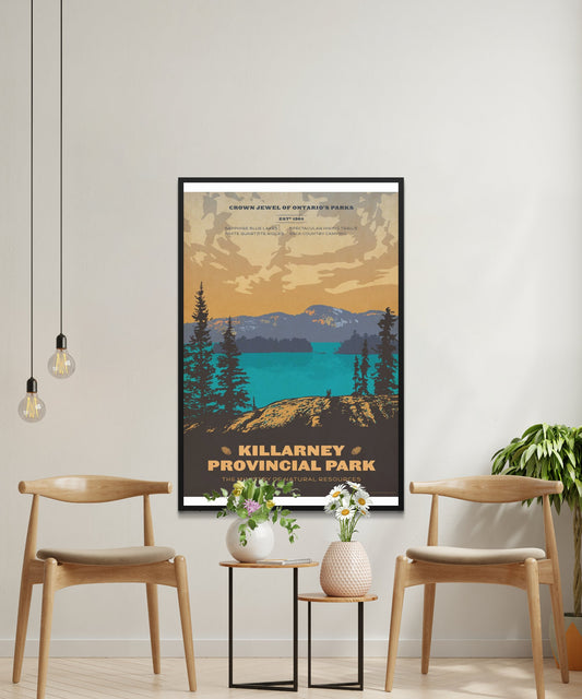 Vintage Killarney Provincial Park Travel Poster - Matte Paper