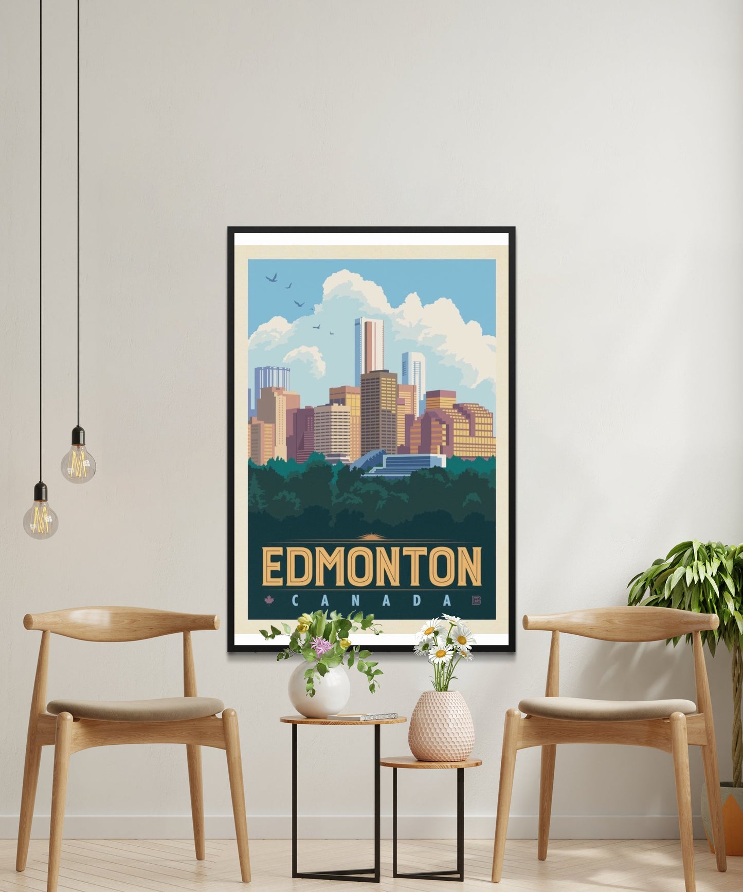 Vintage Edmonton Travel Poster - Matte Paper