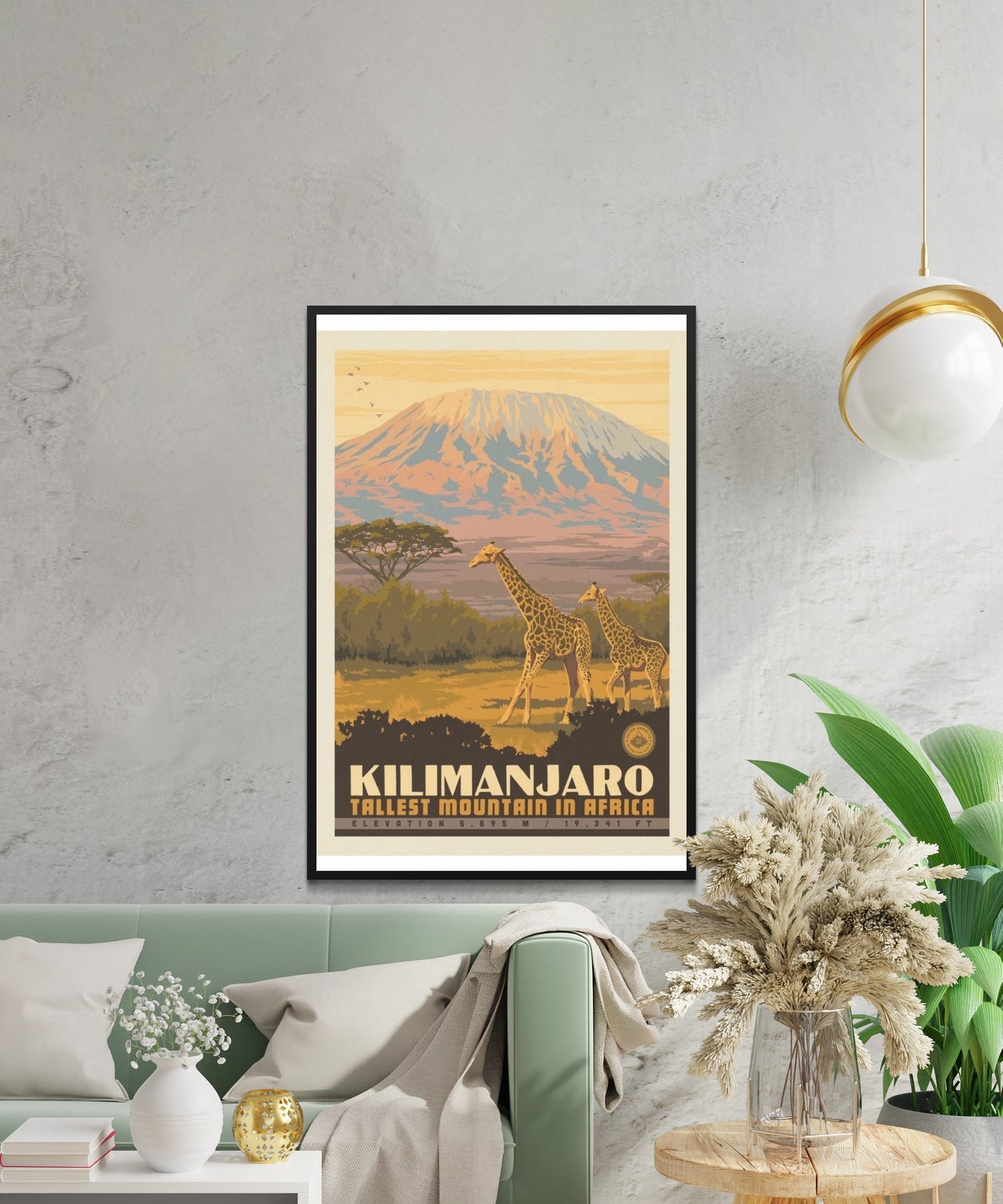 Vintage Kilimanjaro Travel Poster - Matte Paper