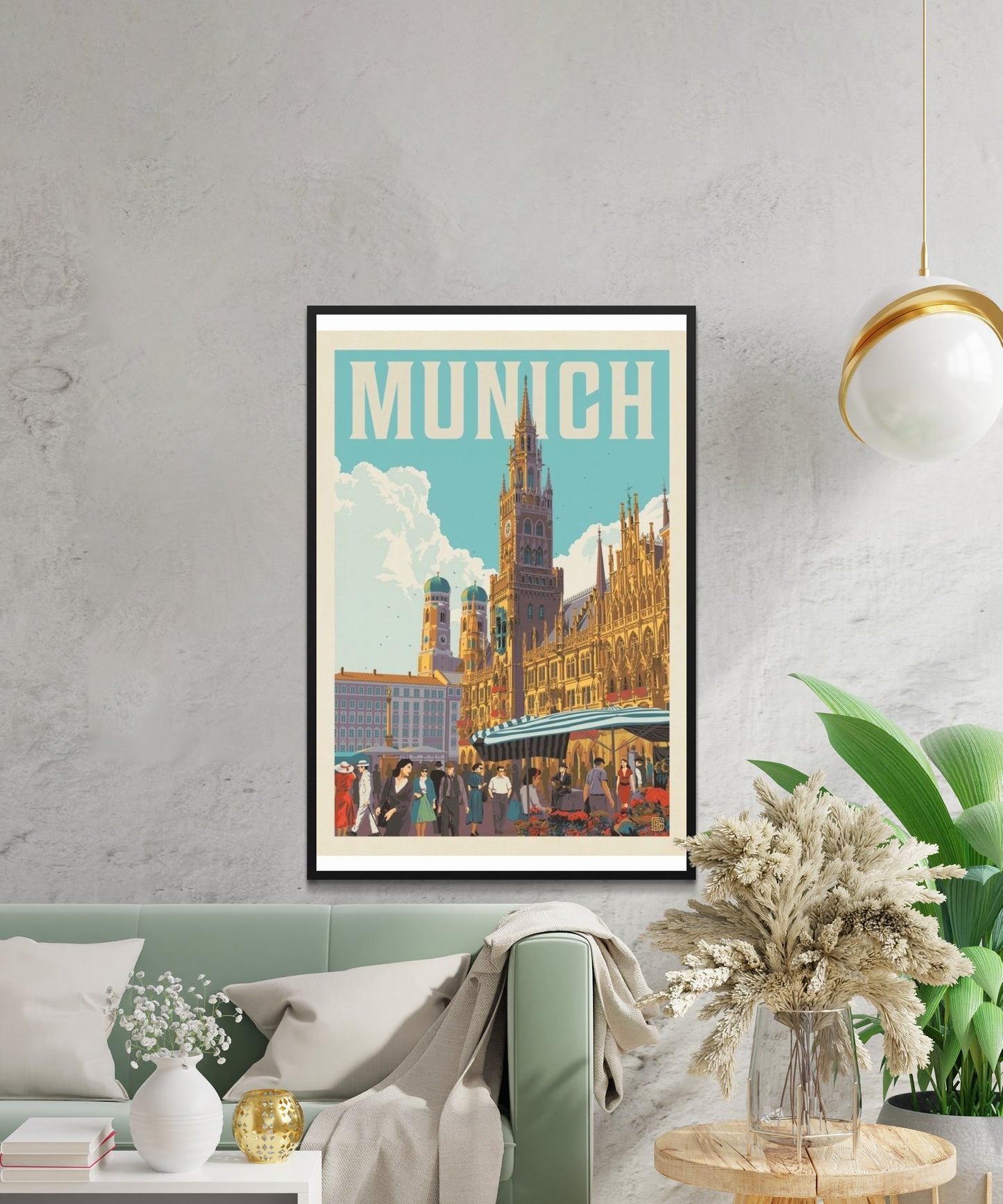 Vintage Munich Travel Poster - Matte Paper