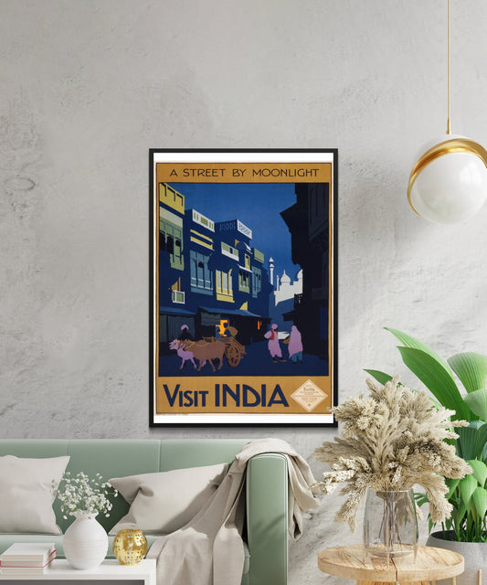 Vintage Visit India Travel Poster - Matte Paper